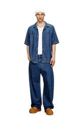 Men's Bowling shirt in denim Blue
