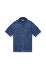 Men's Bowling shirt in denim Blue