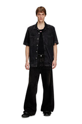 Men's Bowling shirt in Tencel denim Black