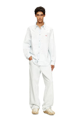 Men's Shirt in bleach-effect denim Blue