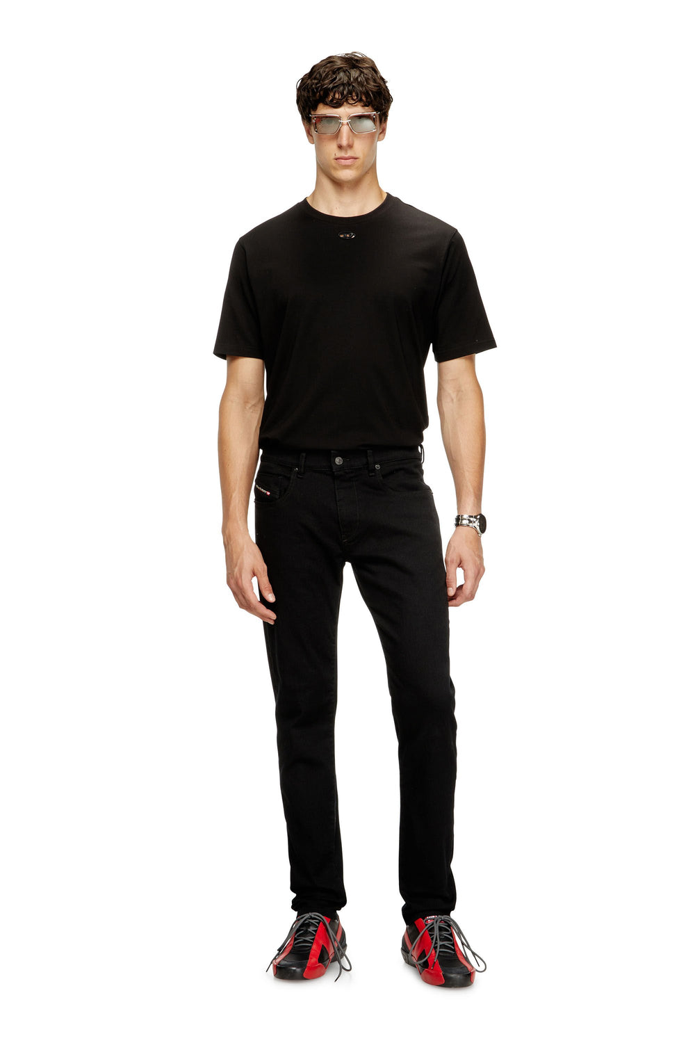 2019 D-STRUKT Man Slim fit Jeans, stretch denim Black/Dark grey