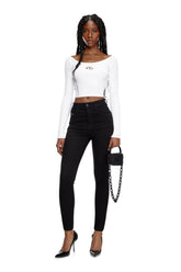 1984 SLANDY-HIGH Woman: Super Skinny Stretch Jeans Black/Dark Grey