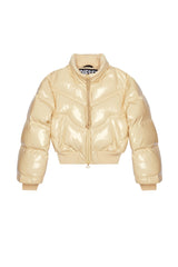 W-CREMA Woman: Quilted-vinyl down bomber jacket