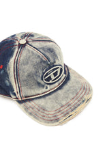 C-SEYMON Man: Baseball cap in treated denim D logo