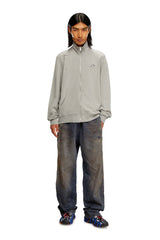 Men's Zip-up sweatshirt with metallic logo Grey