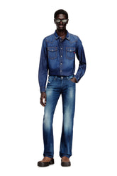 Men's Denim shirt with patch pockets Blue