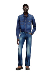 Men's Denim shirt with patch pockets Blue