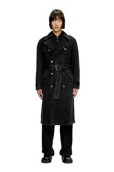 Men's Trench coat in clean-wash Denim Black