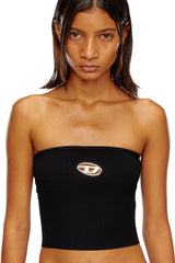 Women's Tube top with logo plaque Black