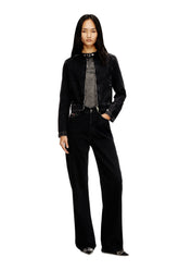 Women's Moto jacket in denim in clean-wash denim Black