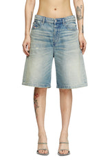 Women's Shorts in worn-effect denim Blue
