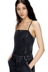 Women's Strappy jumpsuit in batavia-weave denim Black