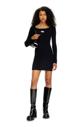 Women's Off-the-shoulder dress in ribbed knit Black