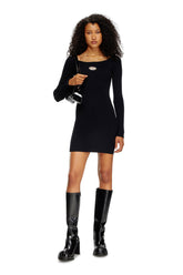 Women's Off-the-shoulder dress in ribbed knit Black