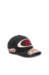 Men's Baseball cap with embroidered patches Black
