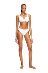 Women's Ribbed briefs with Oval D plaque White