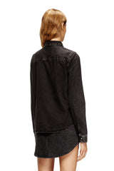 Women's Denim shirt with contrasting stitching Black
