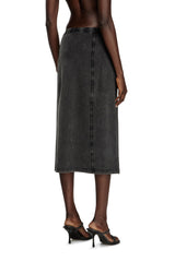 Women's Midi skirt with denim effect Black