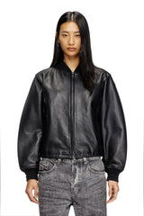 Women's Leather bomber jacket Black