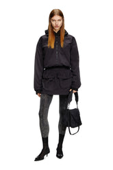 Women's Crinkled mini skirt with utility pockets Black