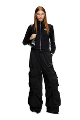 Women's Zip-up sweatshirt with cut-out logo Black