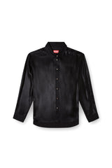 Women's Fluid shirt in laminated fabric Black