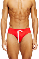 Men's Lycra swimsuit with back logo Red