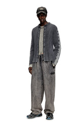 Men's Zip-up cardigan with contrast panels Grey