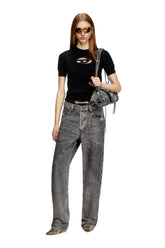 Women's Short-sleeve jumper in cashmere blend Black