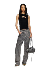 Women's Knit tank top in cashmere blend Black