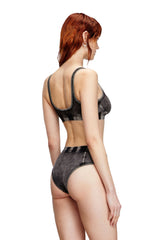 Women's Hipster briefs in denim-effect jersey Grey