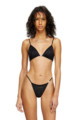 Women's Microfibre triangle bra with crystals Black