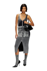 Women's Knit midi dress with contrast pockets Grey