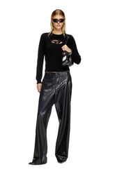 Women's Cashmere-blend jumper with cut-out logo Black