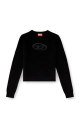 Women's Cashmere-blend jumper with cut-out logo Black