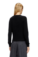Women's Cashmere-blend jumper with cut-out logo Black