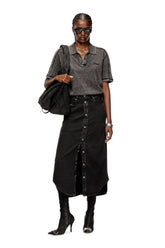 Women's Midi denim skirt Black