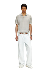 Men's Reverse-print short-sleeve polo jumper Grey