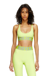 Women's Microfibre sports bra with cut-off logo Green