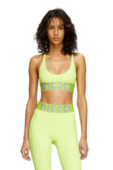 Women's Microfibre sports bra with cut-off logo Green