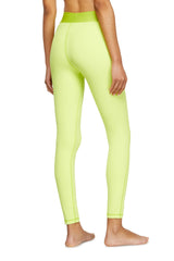 Women's Microfibre leggings with cut-off logo Green