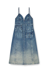 Women's Dress in fluid laser-worn denim Blue