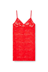 Women's Lace slip with adjustable straps Red