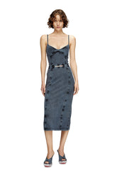 Women's Midi dress in denim-look jersey Blue