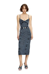 Women's Midi dress in denim-look jersey Blue