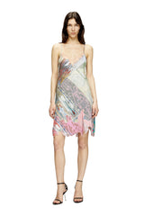 Women's Viscose slip dress with Heraldic print Multicolor