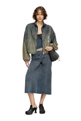 Women's Midi skirt in denim-look jersey Blue