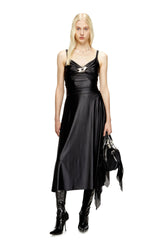 Women's Midi skirt in flared nylon Black