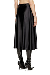 Women's Midi skirt in flared nylon Black