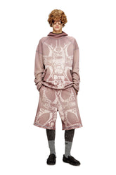 Men's Waffle shorts with medieval print Violet